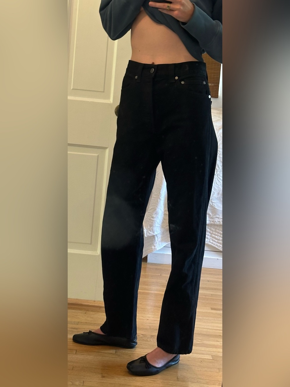 KHAITE straight leg black Corben jeans size 26 - Picture 2 of 3